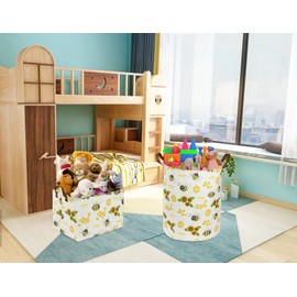 Sanjiaofen Baby Laundry Hamper,Baby Hamper for Nursery Girls,Sunflower Storage Baskets for Bedroom,Yellow Hamper,Toy Bins,Gift Baskets,Home Decor(Bee) …