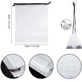 Shoe Bag, 10 PCS Travel Transparent Water Resistant Shoe Bags for Travelling,Suitcase Organizer Bags, Large Portable Clear Shoes Pouch Organizer with Drawstring Rope(30cm*40cm)