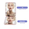 LLXXM Espejo de Bolsillo 1x/2x Aumento LED Espejo Compacto Maquillaje