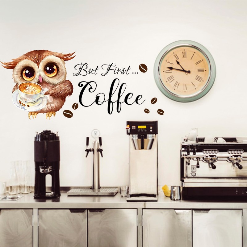 2 sets of coffee themed stickers, creative cartoon stickers, wall