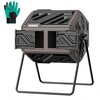 THEGROW'ING Updated 43 Gallon Compost Bin Outdoor, Fast Assemble Tumbling