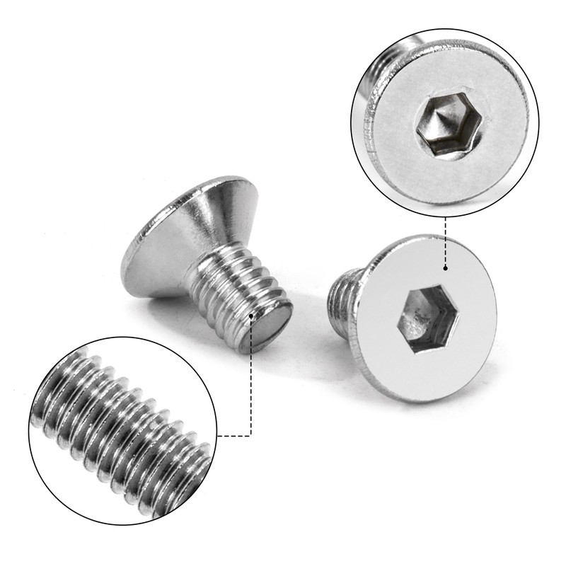 Tunejoy Countersunk Screws M6 x 10 mm Stainless Steel A2