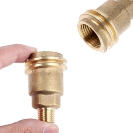 QCC1 Acme Nut Propane Gas Fitting Adapter with 1/4 Inch Male Pipe Thread, Brass Propane Fittings, Propane Grills Outdoor Cooking, Solid Brass Propane Adapter (2Pcs)