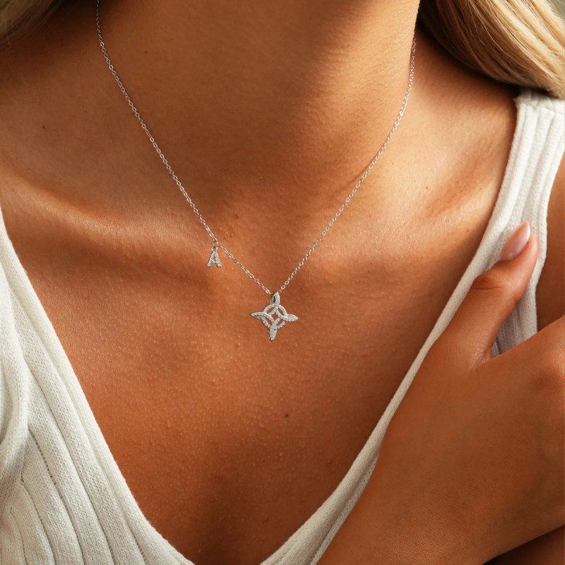 Joyeria Mujer Collare De Plata 925 Collares Nudo De Bruja