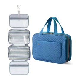 Ms. pen- Travel Toiletry Bag Organizers, Teal, Makeup Travel Bag for Toiletries with Hanging Hook, Water-Resistant