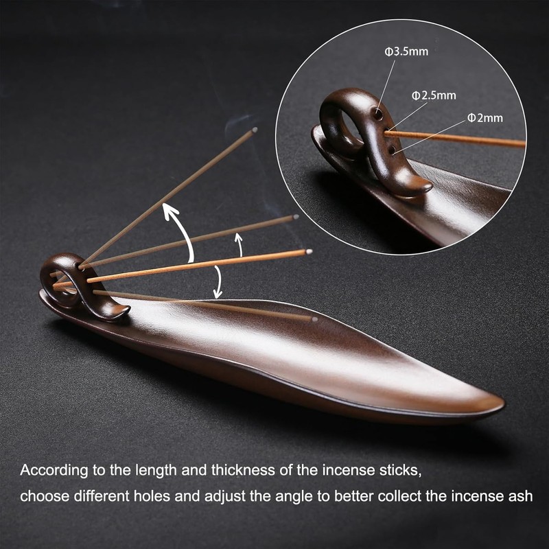 Incense Holder Set - 9 Inch Incense Leaf Boat Stick