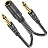 tunghey 2Pack 1/4 TRS Stereo Jack Female to Dual 1/4