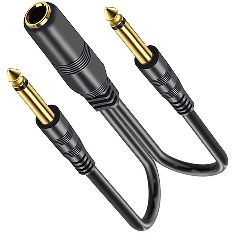 tunghey 2Pack 1/4 TRS Stereo Jack Female to Dual 1/4