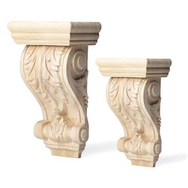 2pcs Wood Corbels Corbel Bracket Suitable for Countertops Shelves Fireplace Mantel Doorway (Classic Models, Large Size)