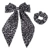 Leopard Bow Hairclip Scrunchies Set Cheetah Printed Bowknot Barrettes Elastic