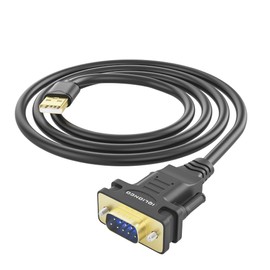 IQlionco 10FT USB to DB9 Male Serial Adapter Cable with ftdi FT232RL Chipset for High-Speed Data Transfer, Multi-System Compatibility