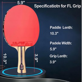 DHS Ping Pong Paddles with Fabric Paddle Cover Case，Sticky Rubber for Max Spin, 7-Ply Wood Table Tennis Racket, Tournament Ready