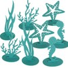 8Pcs/Pack Green Mermaid Party Decoration DIY Felt Table Centerpiece Under