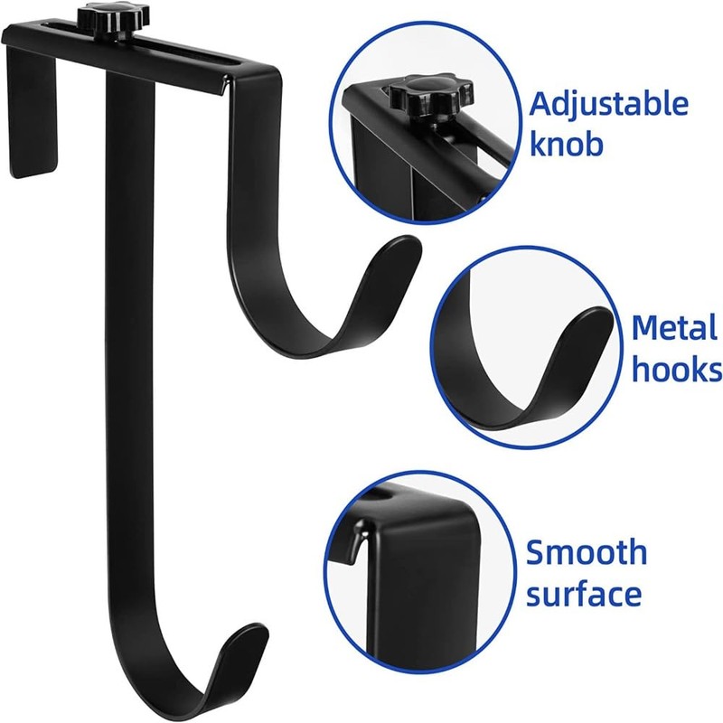 2PCSDouble Pool PoleHooks, Adjustable Thickened Panel Rustproof Pool Fence Hooks