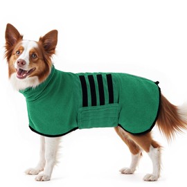 HezzLuv Bathrobe for Dogs, Microfibre Dog Bathrobe for Medium and Large Dogs, Bath Towel, Dog Towel, Quick Drying, Super Absorbent, for Dogs and Cats (Green, XXL)