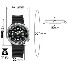 ADDIESDIVE 47.5 MM Large Face Dive Watches for Men, Automatic Wristwatch NH35a Diver 300 M Luminous Sapphire Crystal Watch My-H5