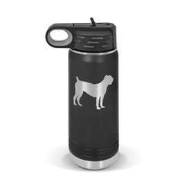 RDW Cane Corso Water Bottle 20 oz - Laser Engraved w/Flip Top Removable Straw - Polar Camel - Stainless - Vacuum Insulated - Drinkware - Dog Canine pet - Black