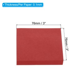 PATIKIL 3 x 3 Inch Fluorescent Sticky Notes, 6 Pack Colorful Self-Stick Note Pads 100 Sheets/Pad Memo Post for Home Office Business, Red
