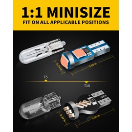 Antline T5 37 74 73 2723 2721 194 T10 168 2825 W5W LED Bulb Purple, Super Bright PC74 PC37 PC168 PC194 LED Replacements for Interior Dome Map Dashboard Panel Gauge Indicator Lights (Pack of 10)