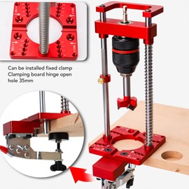 Portable Drill and Press for Drilling, 35mm Hinge Hole Locator Multi Angle Attachment Holder with Keyed Chuck, Stand Drill Attachment for 1/4in 3/8in Drills