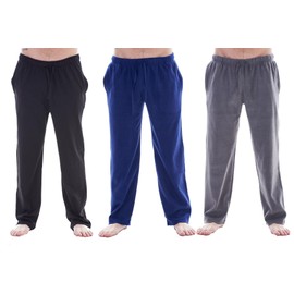 Keanu Mens Pack of 3 Lounge Pants | Soft Fleece Sleep/Lounge Wear | Mens Sizes S - 2XL (Black/Navy/Grey - M)