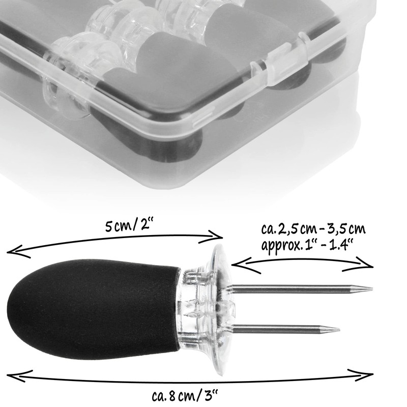 com-four® 8 x Corn Forks with 2 Stainless Steel Tines,