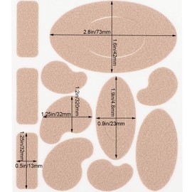 Honoson 110 Pieces Moleskin Tape Flannel Adhesive Pads Stickers for Blister Prevention Tape Mole Skin Anti-wear Heel Pads for Shoes Feet Fabric Padding,10 Sheets of 11 Shapes