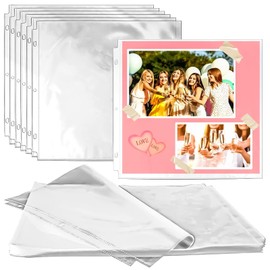 Vmiapxo 12x12 Inch Scrapbook Page Protectors (100 Pack) Fit 3 Ring Scrapbooking Binder, Clear Plastic Protective Sleeves, Photo Album Page Inserts, Scrapbook Supplies