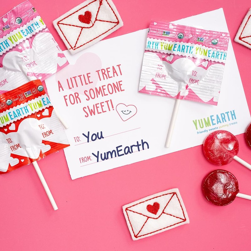 YumEarth Organic Pops Valentine Variety Pack - Fruity Lollipops -