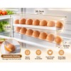 2-Tier Rolling Egg Holder for Refrigerator Organization – Automatic Gravity-Feed