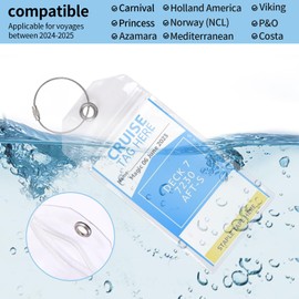 HFZRZFH Waterproof and Reusable Cruise Luggage Tag Holders - 4 Pack for Carnival, NCL, Princess, MSC, Royal Caribbean and More | Durable Clear Bag Tags | Travel Must-Have for 2025 Cruises
