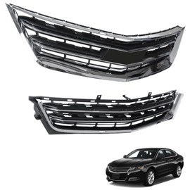 SEBLAFF Upper Lower Front Bumper Grilles Chrome Plastic Replacement for 2014 2015 2016 2017 2018 2019 2020 Impala