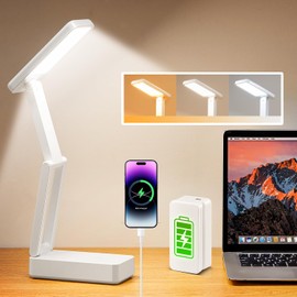 Battery Operated Lamp,6000mAh Battery Powered Lamp,3 Colors+Dimmable Cordless Lamps Rechargeable Lamp,Small Desk Lamp with USB Charging Port+Timer,Battery Lamp Rechargeable Table Lamp Wireless Lamp