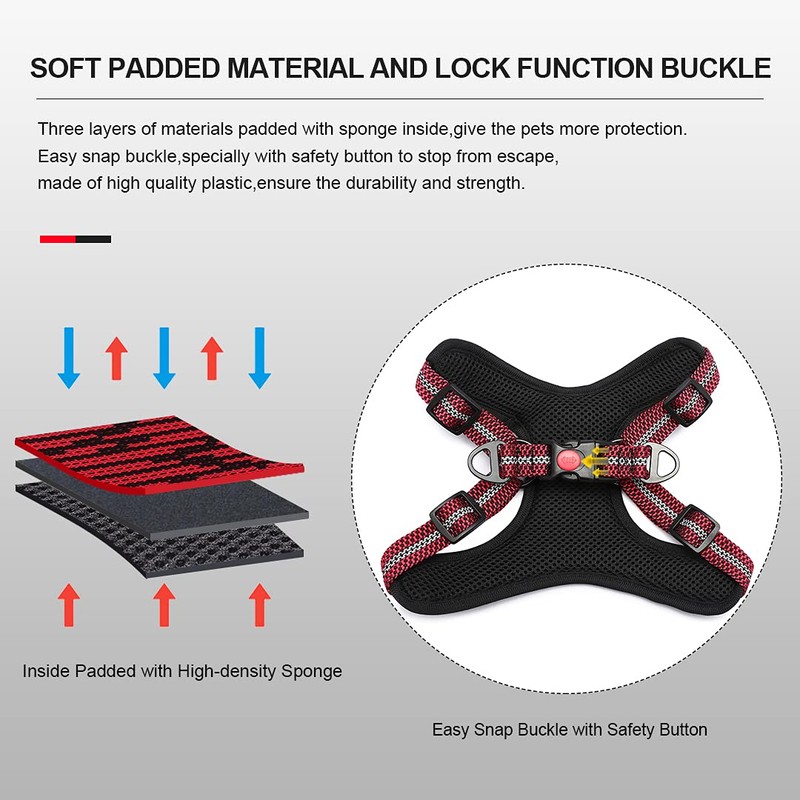 Suredoo Adjustable Dog Harness with Front Clip, No Pull Soft