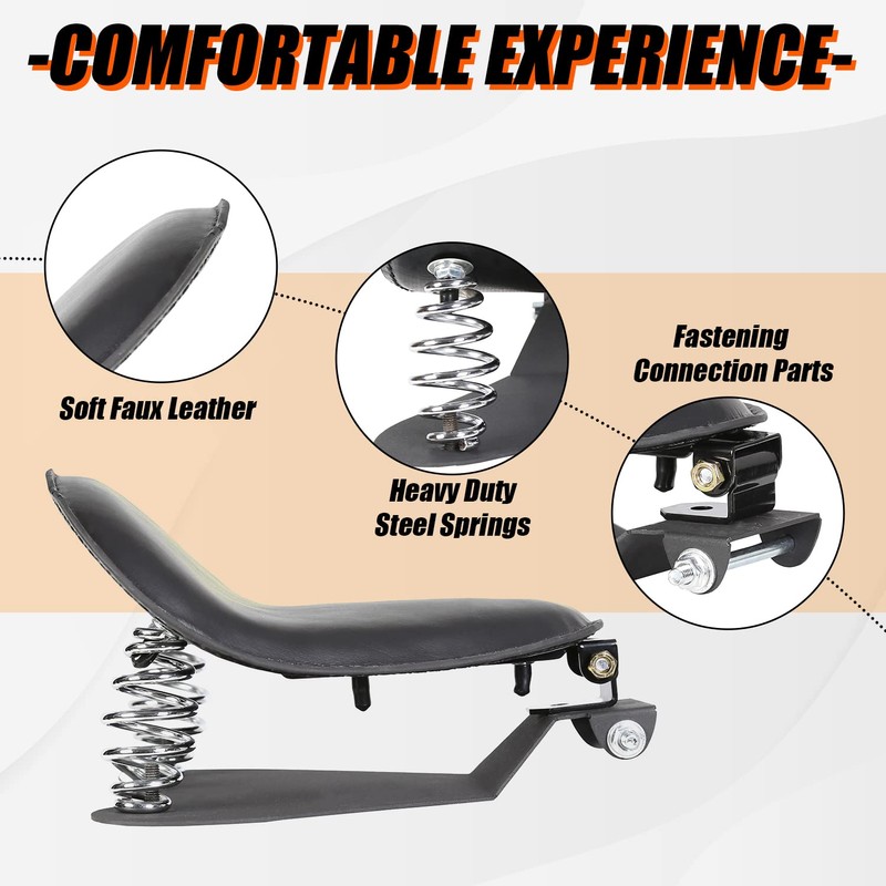 ECOTRIC 3" Solo Seat Spring Bracket Compatible with Harley 48