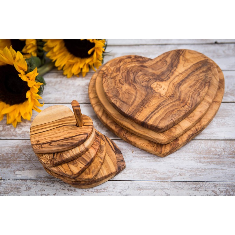 Verano Spanish Ceramics Olive Wood Handmade 5 Heart Shaped Drinking