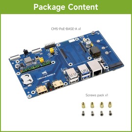 Waveshare Compute Module 5 IO Board, Compatible with All Variants of Raspberry Pi CM5, with PoE Feature, Single Board Only