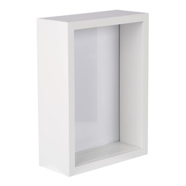 Nicola Spring 1x White 5 x 7 inch 3D Deep Box Photo Frame - Standing Hanging Craft Shadow Memory Picture Display Case for Flowers Crafts Art Medal