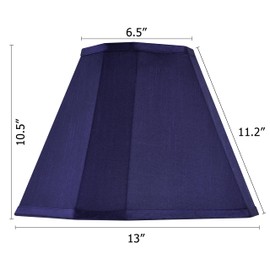 GO&SO 1 Pack Blue Lamp Shade Bell Lamp Shades,Scalloped Lamp Shade 6.5"Top x 13"Bottom x 11.2"Slant Height x 10.5''Vertical Height, Silk Fabric Lamp Shades for Table Lamps,Floor Lamp,Easy Assembly