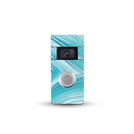 MightySkins Carbon Fiber Skin Compatible with Ring Video Doorbell (2nd Generation) - Aquamarine Quartz | Protective, Durable Textured Carbon Fiber Finish | Easy to Apply