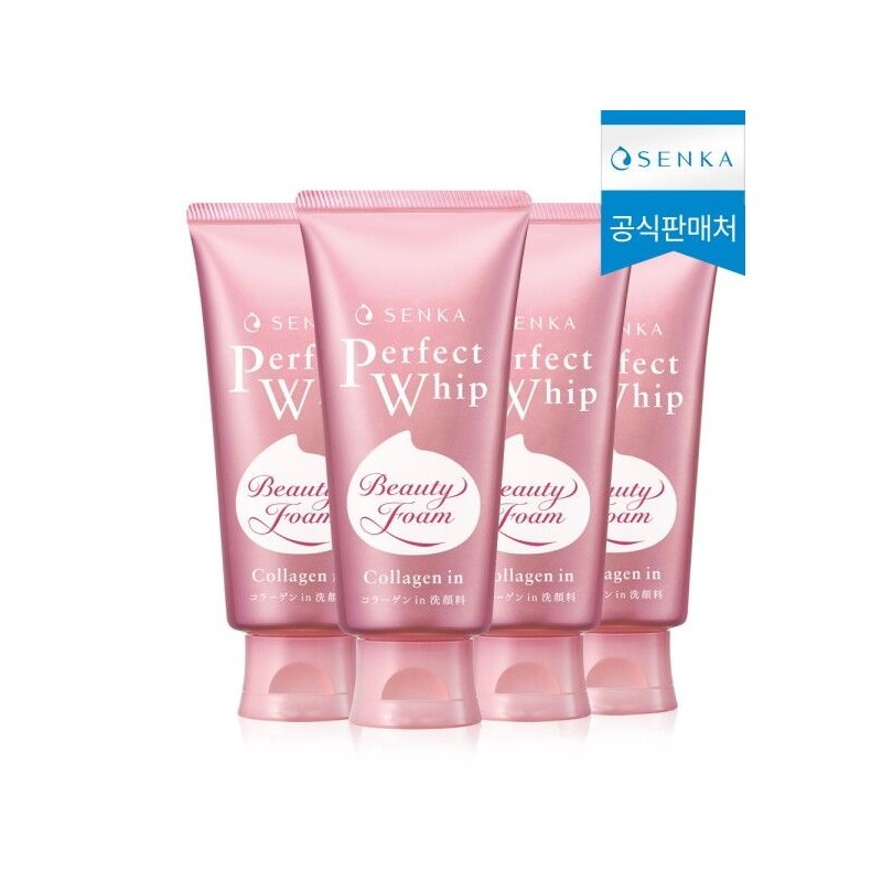 Senka Perfect Whip Collagen Wash Cleansing Foam 120g (4 pieces)