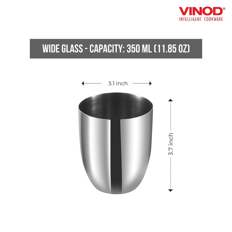 Vinod Premium Stainless Steel Glass Set of 6 - Premium