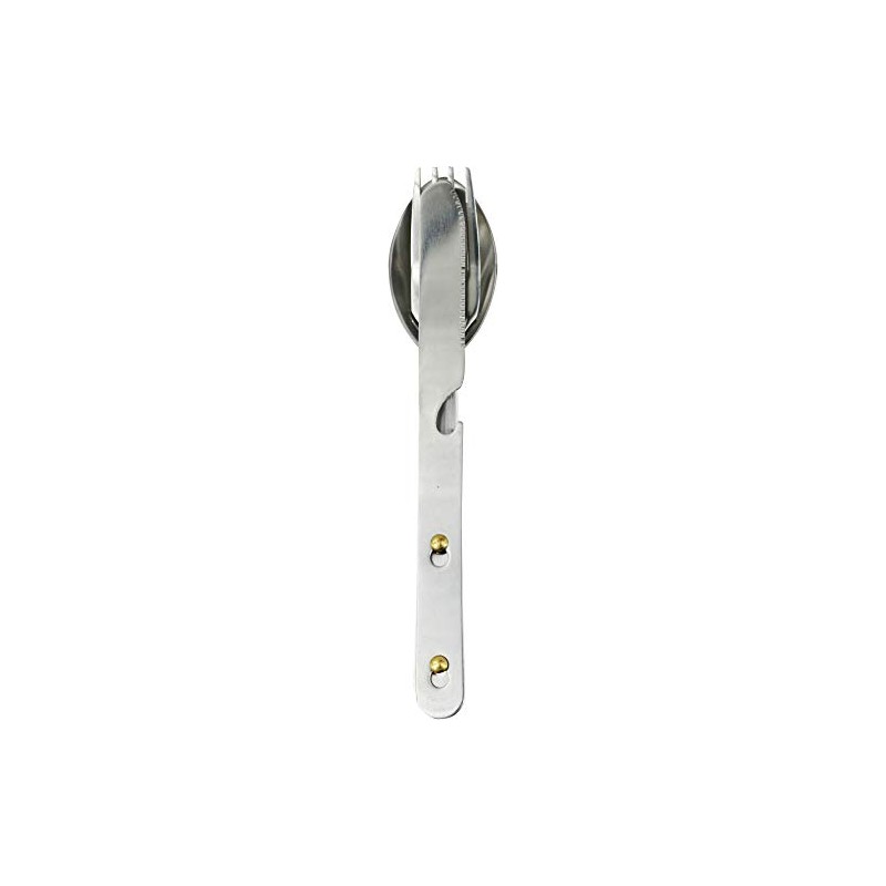 CAO 3 Piece Stainless Steel Cutlery Set with Clip Camping