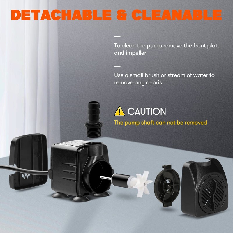 Simple Deluxe 400 GPH Submersible Water Pump with Adjustable Intake,