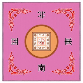Mahjong Mat, Anti Slip and Noise Reduction Table Cover, 30.7" L x 30.7" W (78cm X 78cm) Mahjong Accessories Tablecloth for Mahjong, Poker, Card Games, Board Games and Dominoes (Pink,2.56ft)
