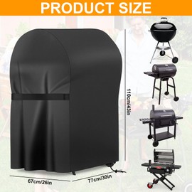 Druuzyl Barbecue Cover Weatherproof 67 x 77 x 110 cm Grill Cover 210D Oxford Gas Grill Cover Grill Protective Cover Waterproof Windproof UV-Resistant Tear-Resistant Tarpaulin Grill