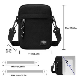 Long Keeper Small Shoulder Bag - Unisex Cross Body Messenger Bag Waterproof Anti Theft Canvas Travel Bag Casual Sling Chest Bag for Men Women Outdoor Daily Use