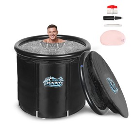BCWATERFUNPD XL Ice Bath Tub for Athletes & Adults - 105 Gallons Portable Ice Tub, Cold Plunge Tub with Cover for Recovery & Cold Water Therapy, Inflatable Cold Plunge Tank for Indoor Outdoor
