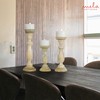“Tuli” Candle Holders for Pillar Candles (Whitewash, Set of 3)