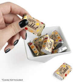 Big Dot of Happiness Sukkot - Mini Candy Bar Wrapper Stickers - Sukkah Jewish Holiday Small Favors - 40 Count